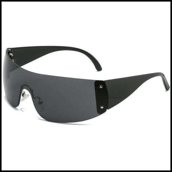 Oversized Y2K Retro Wrap Around Shield Sunglasses Trendy Chic Unisex main image 5